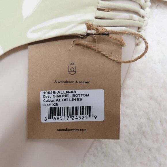 Stone Fox Swim Green Aloe Lines Daya Top/Simone Bottom X-Small - Picture 6 of 9